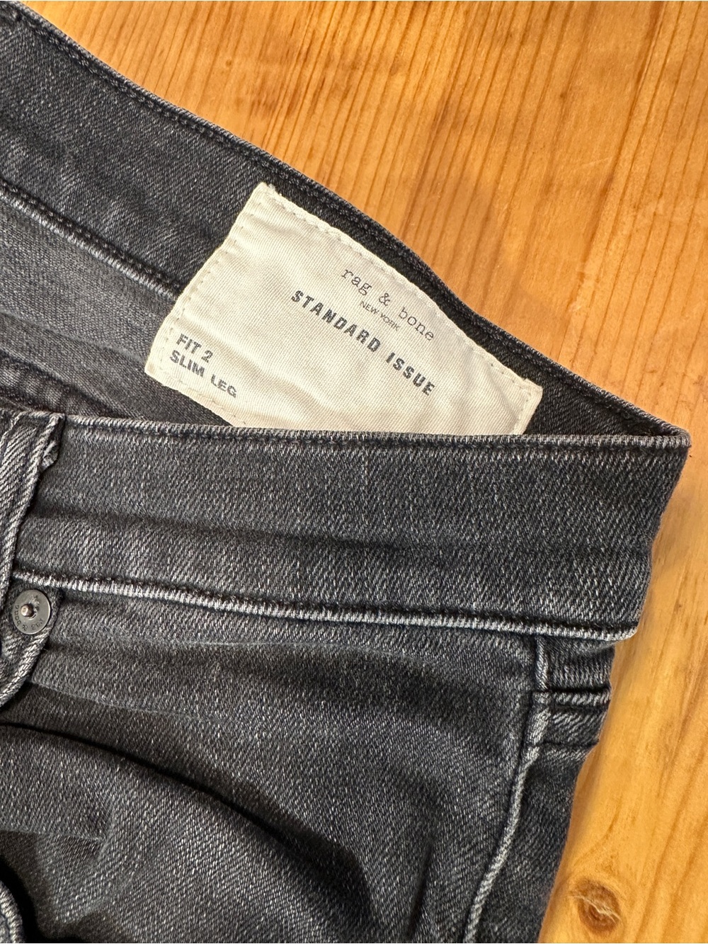 rag & bone Black Men's Slim Straight Jeans - Picture 4 of 5